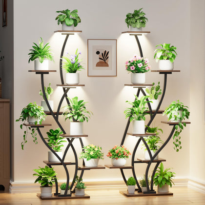 BACEKOLL lighted plant stand highlights indoor greens with adjustable grow lights for healthier growth.