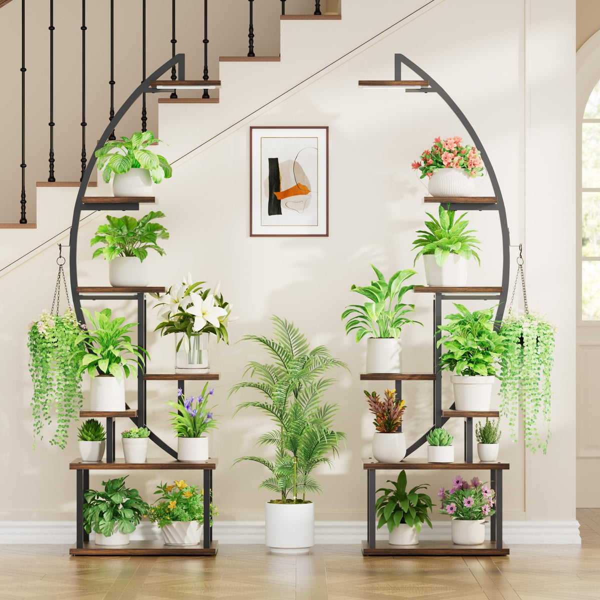 BACEKOLL living room display shelf blends greenery with style