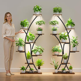 BACEKOLL 8-tier curved shelf neatly organizes plants