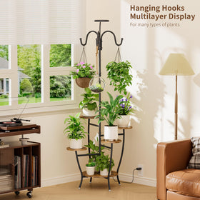Living room setup of BACEKOLL plant stand for stylish organization