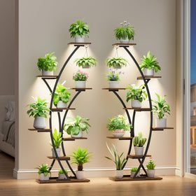 BACEKOLL plant stand with grow lights, front view for indoor gardening