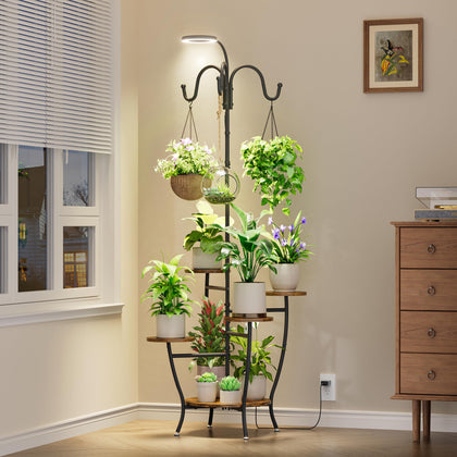 BACEKOLL plant stand with grow light, top view, for thriving indoor greenery