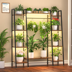 BACEKOLL plant stand with grow lights front view supports lush indoor greenery