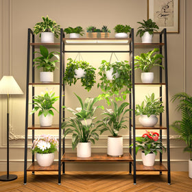 BACEKOLL plant stand grow lights side view fits neatly in a corner