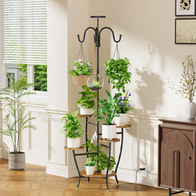 Iron frame close-up showing sturdy construction and wood shelves