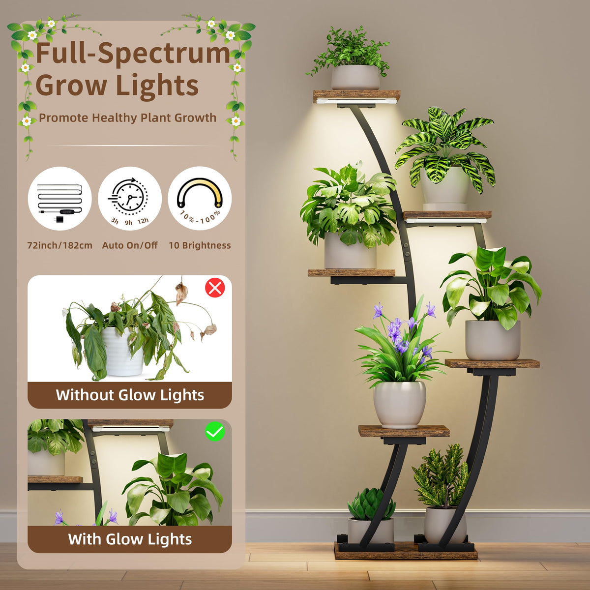 BACEKOLL two-pack plant stands maximize vertical gardening