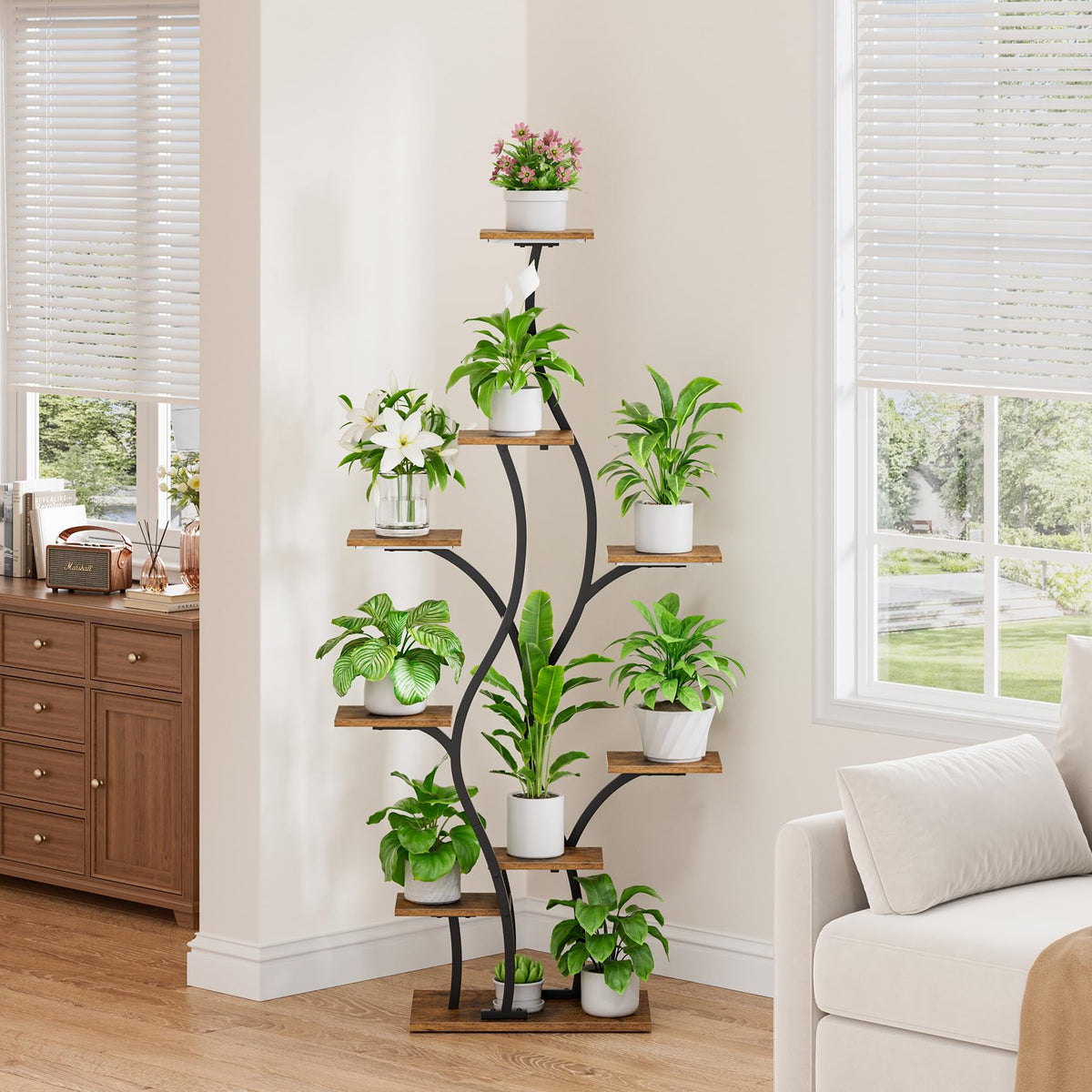BACEKOLL corner-space maximizer turns unused corners into vibrant plant displays.