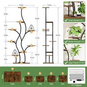 BACEKOLL heavy-duty iron tubing ensures sturdy, durable plant display.