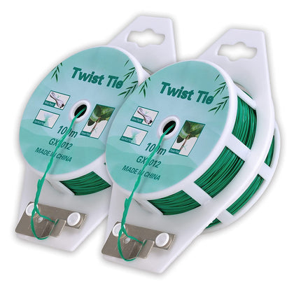 Bacetuao garden wire coil with green coating, flexible for easy plant tying.