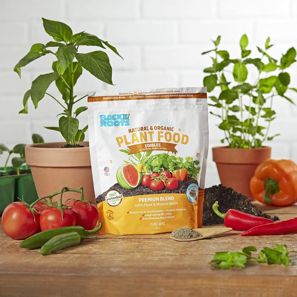 Back to the Roots Edibles Plant Food ready-to-use blend for fruiting and harvest.