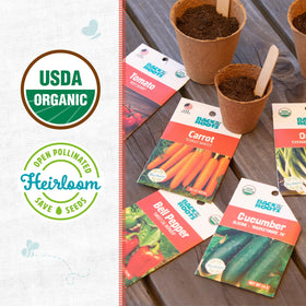 Back to the Roots organic seeds label ensuring trusted non-GMO sourcing.