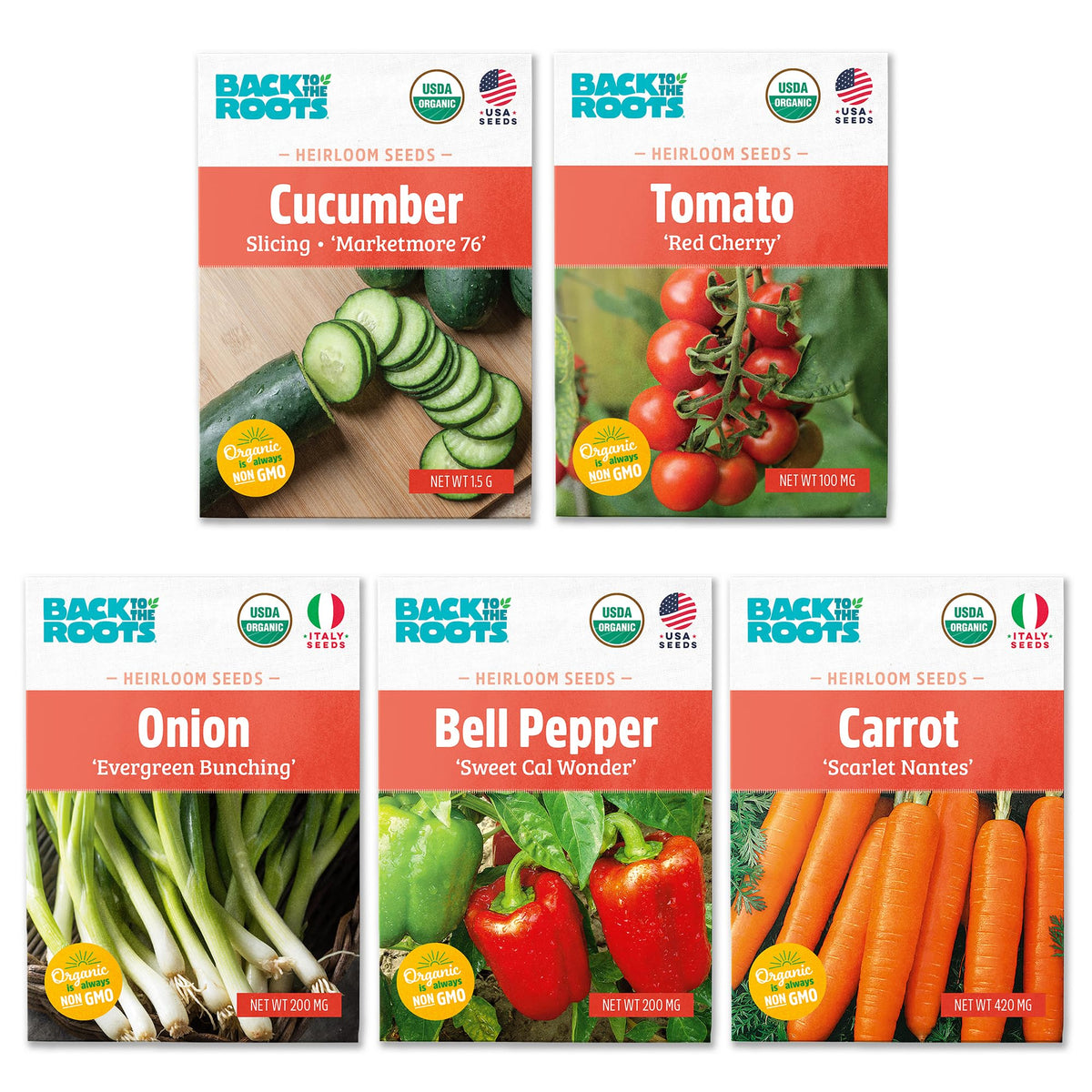 Back to the Roots variety seed pack for year-round planting and easy growing.