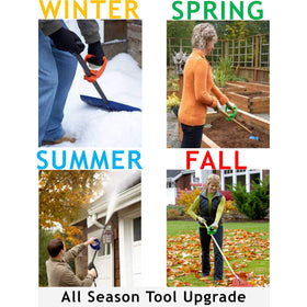 BackEZ universal-fit handle on a shovel supports upright posture during digging tasks.