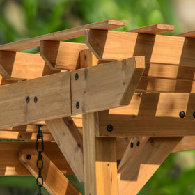 Backyard Discovery Callahan water-resistant cedar withstands outdoor conditions year-round.