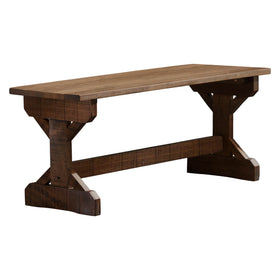 Backyard Discovery meranti wood farmhouse bench side profile shows spacious two-person seating