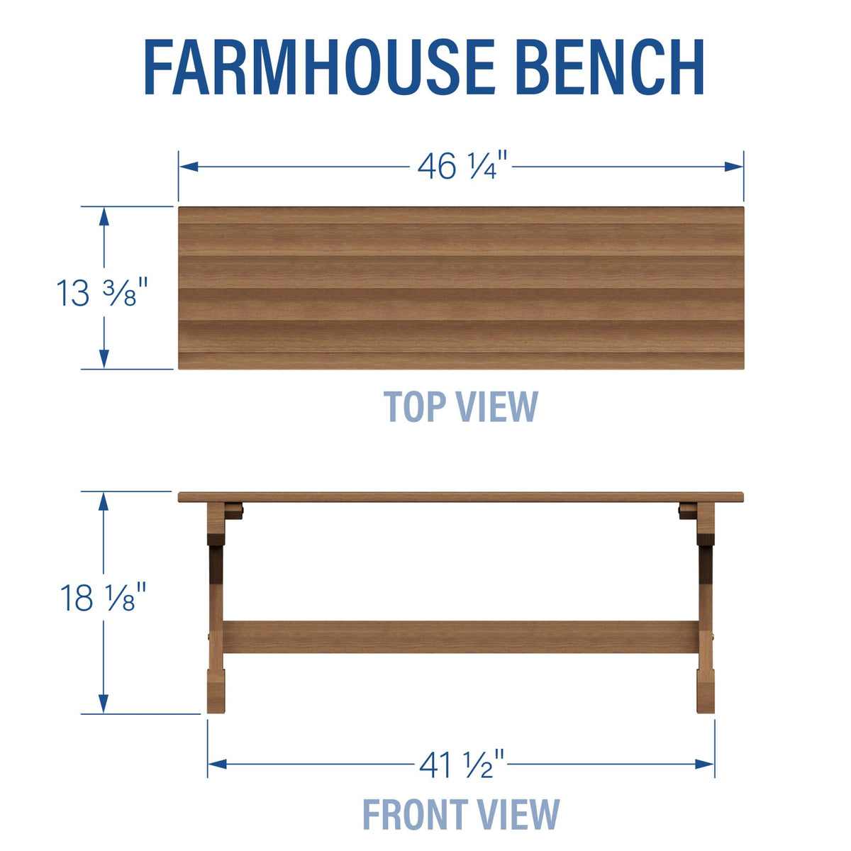 Backyard Discovery meranti wood bench with walnut finish detail for rustic charm and durability