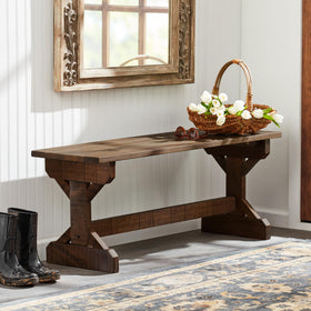 Backyard Discovery ready-to-assemble bench setup suitable for indoor or outdoor spaces