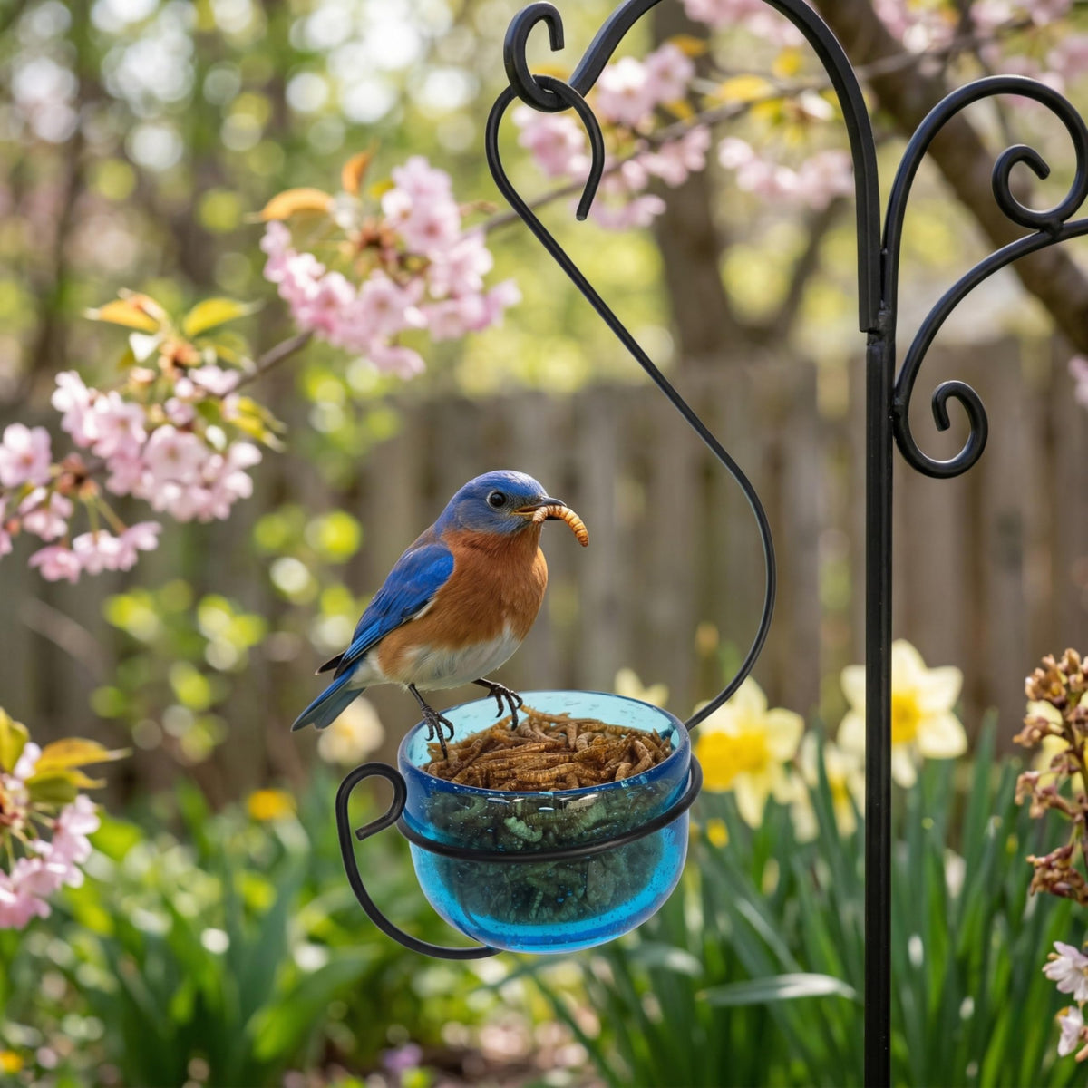 Open bowl design enables easy landing and natural feeding