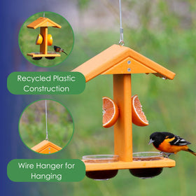 Backyard Essentials jelly cups feature glass cups for easy cleaning and steady feeding.