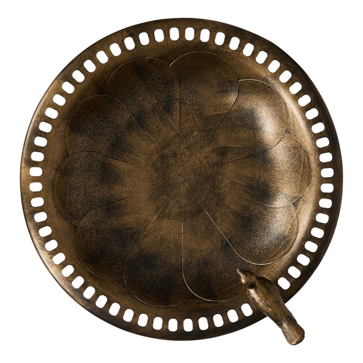 Backyard Expressions antiqued bronze finish adds timeless garden charm