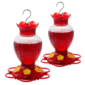 Backyard Expressions hummingbird feeder 20-oz 2-pack, front view, easy nectar monitoring.