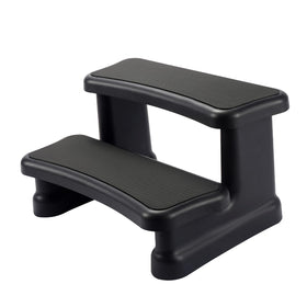 Backyard Expressions universal spa steps with no-slip grip for safe tub entry.