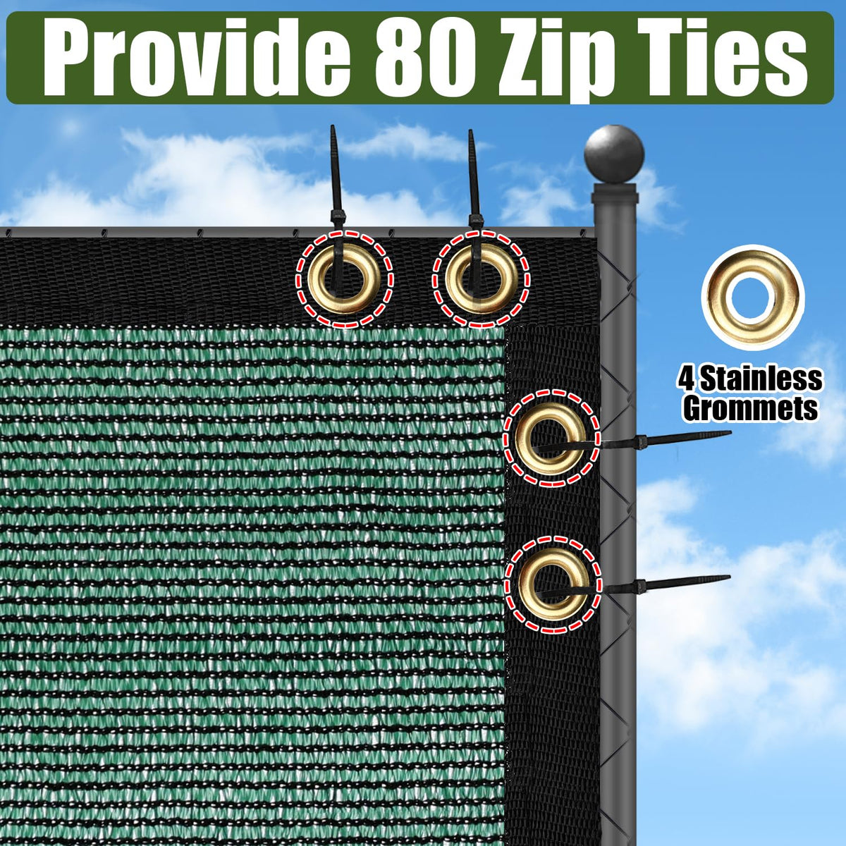 BADAO privacy screen blocks wind and dust along pool decks and patios.