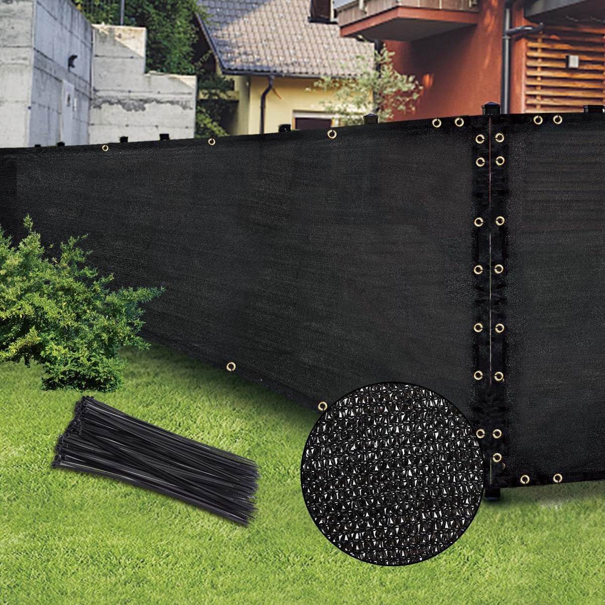 BADAO privacy screen 5ft by 50ft installation on fences for easy privacy
