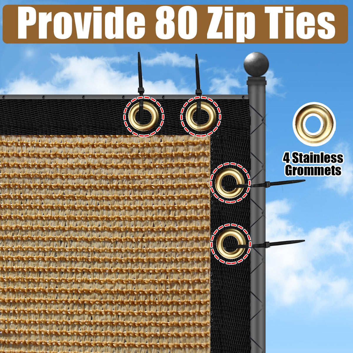 BADAO Sand 4x50 privacy screen provides durable outdoor privacy.