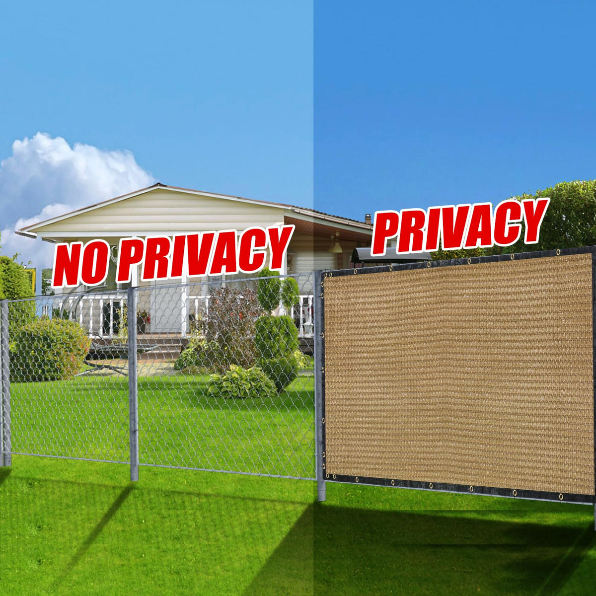 BADAO Sand rugged screen with copper grommets withstands wind and weather.