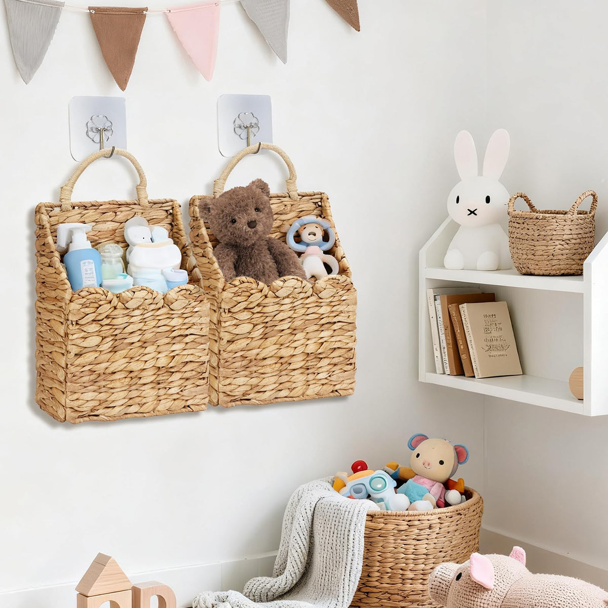 Badashun durable wall basket with metal frame for everyday use