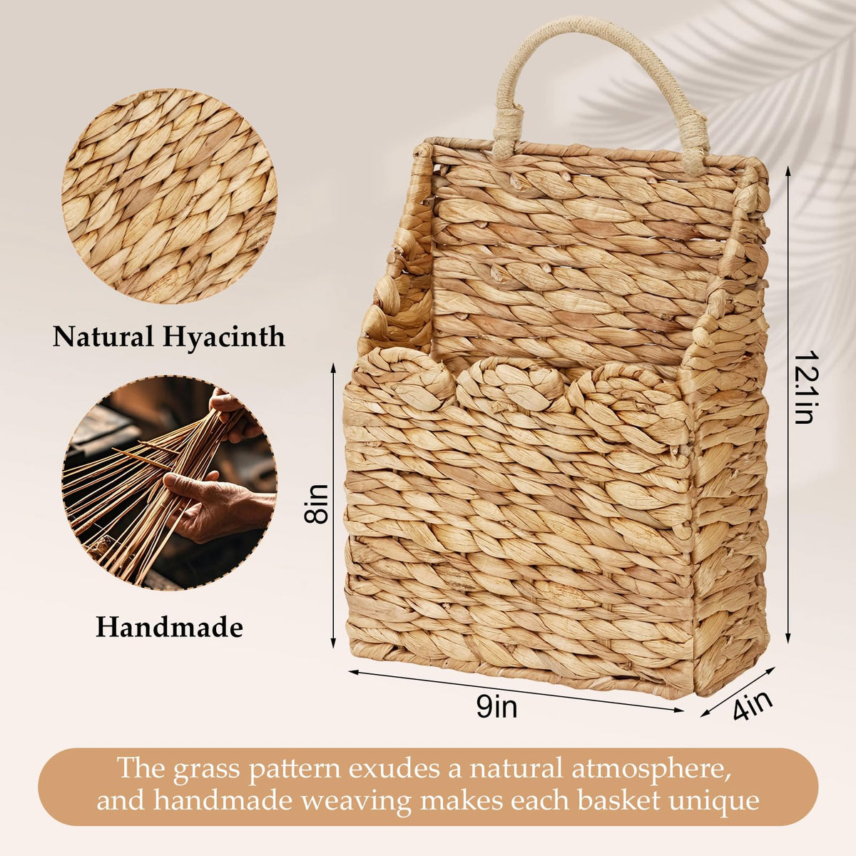 Badashun foldable woven basket saves space while adding rustic charm