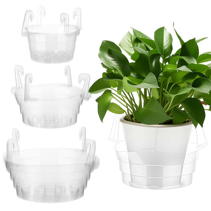 Baderke 6-inch hanging plant tray catching excess water to protect floors.