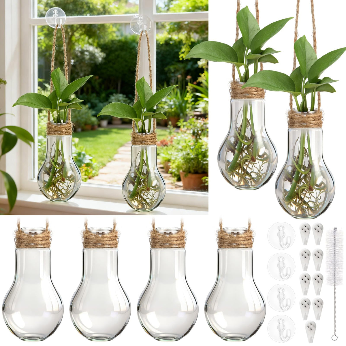 Baderke 9-pack propagation stations with clear tubes for easy plant growth viewing.