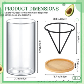 Baderke bamboo base provides stable, slip-free display.