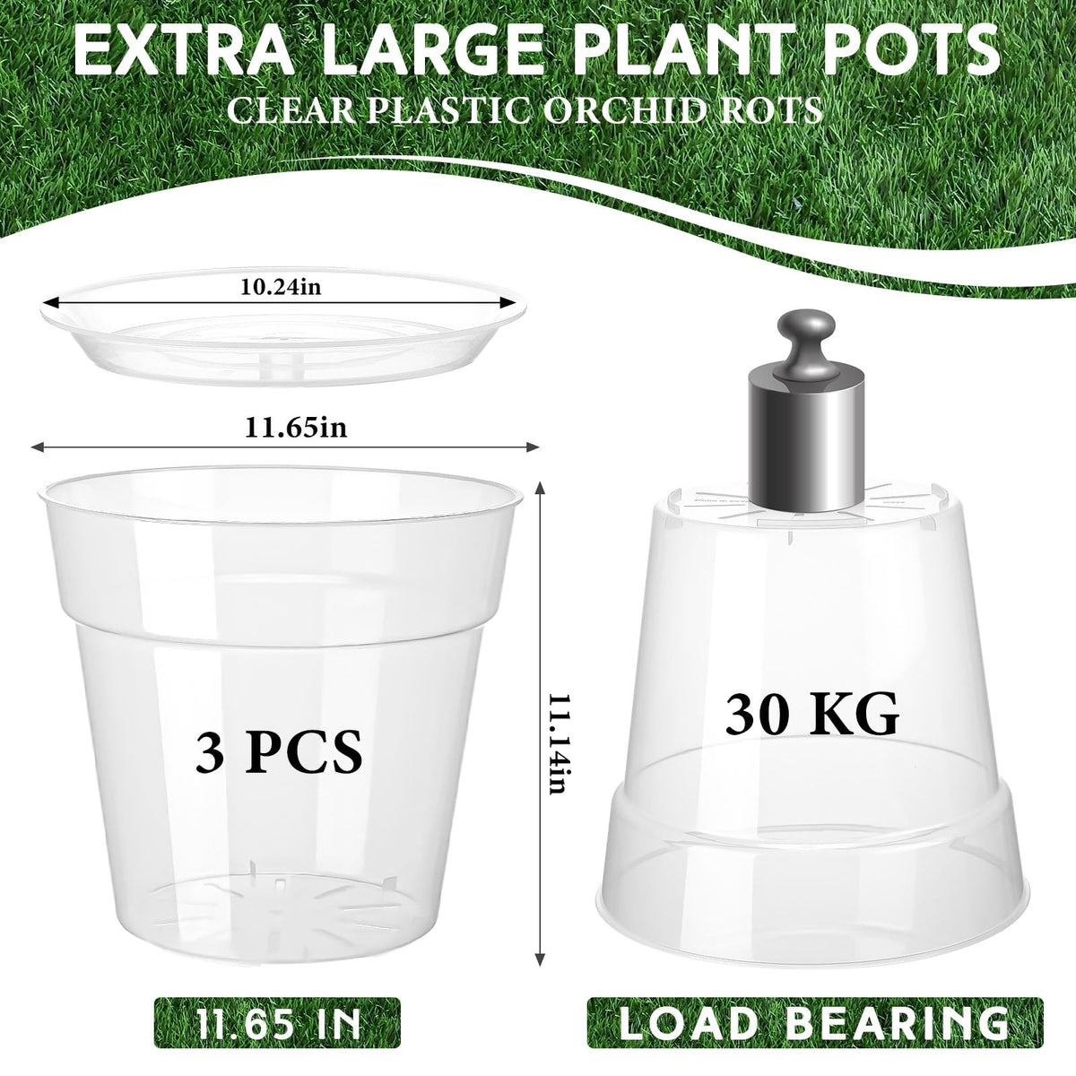 Baderke clear nursery pot with tray set for organized indoor gardening