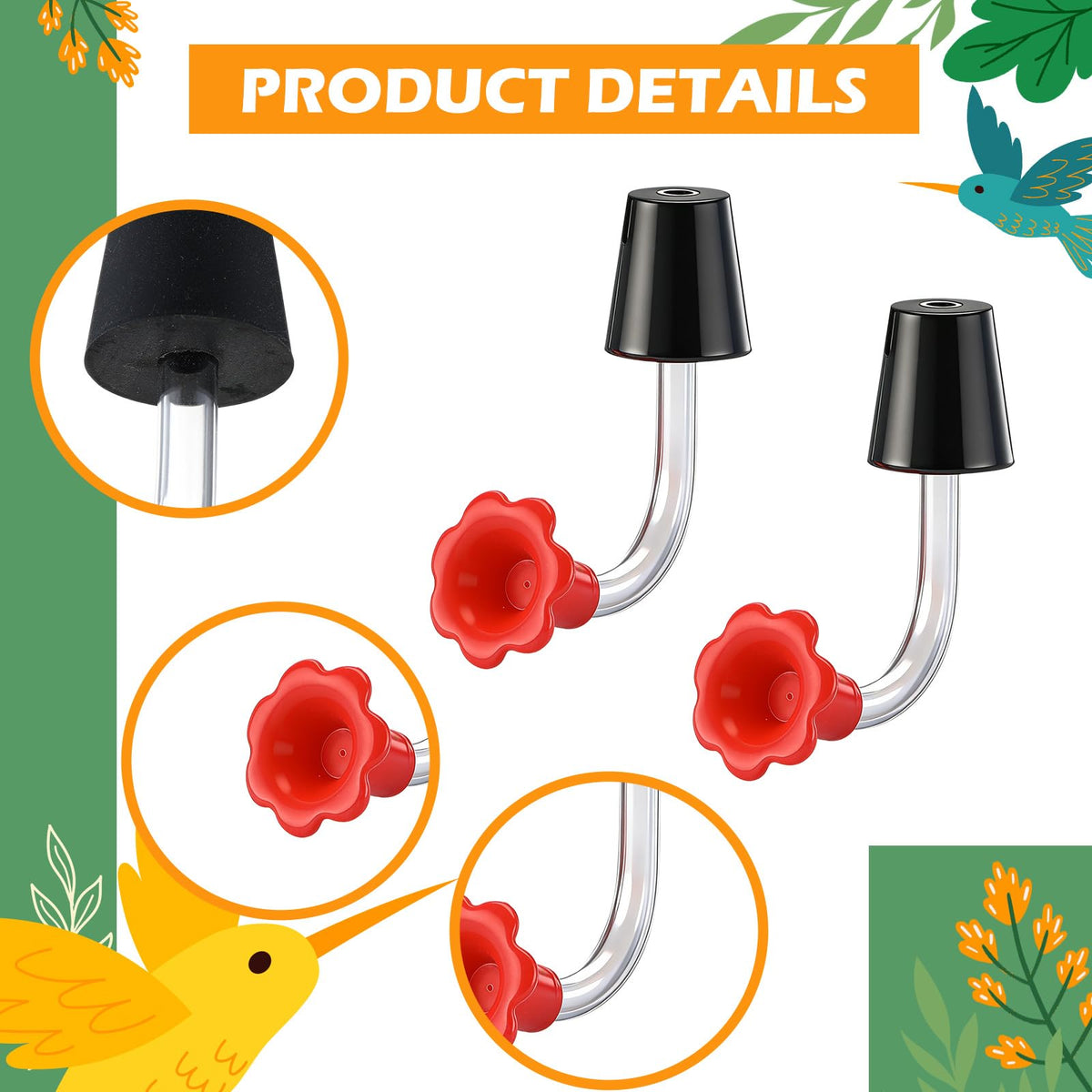 Baderke drip-resistant tip minimizes nectar waste during feeding.