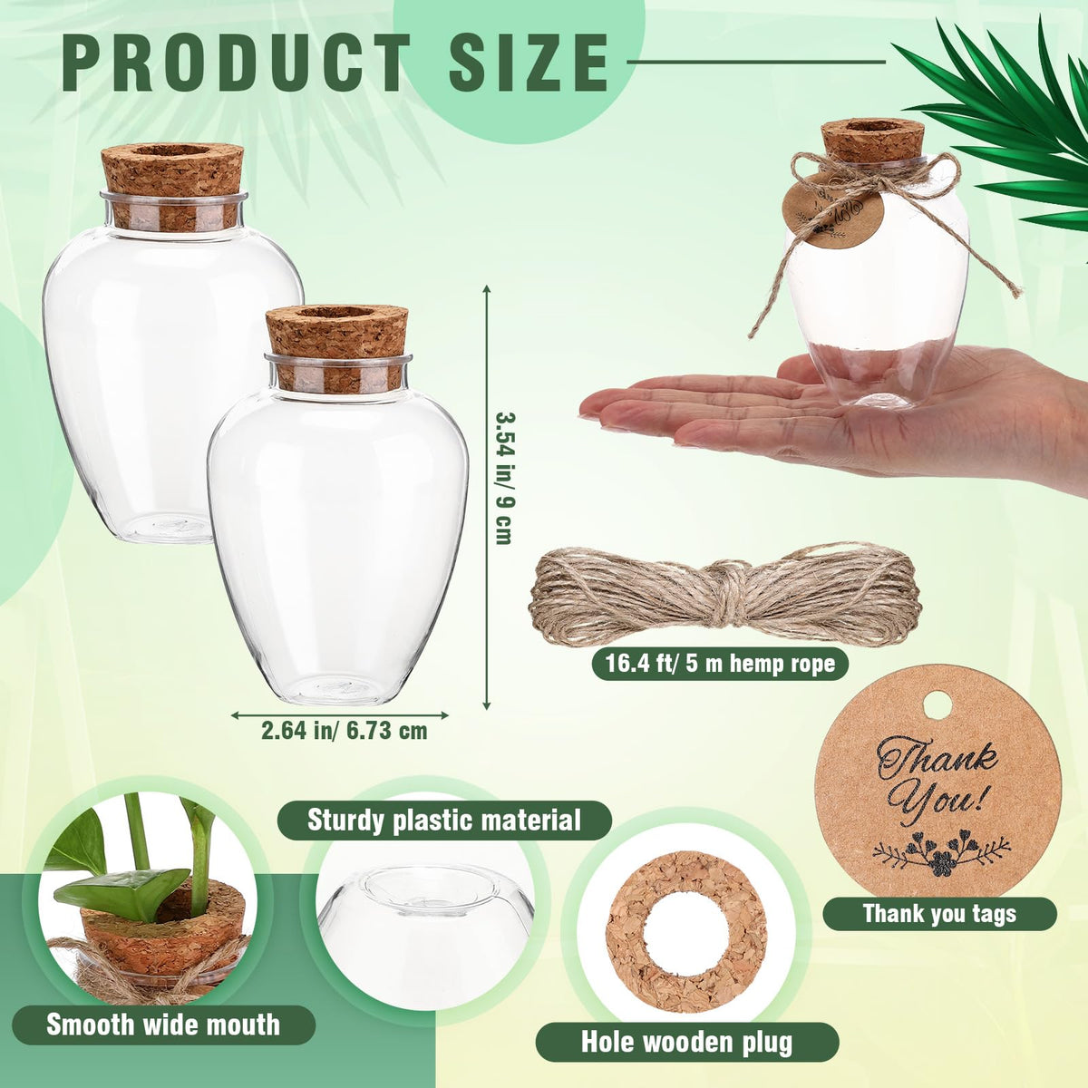 Baderke hole-lid propagation jars support moisture balance and tidy displays