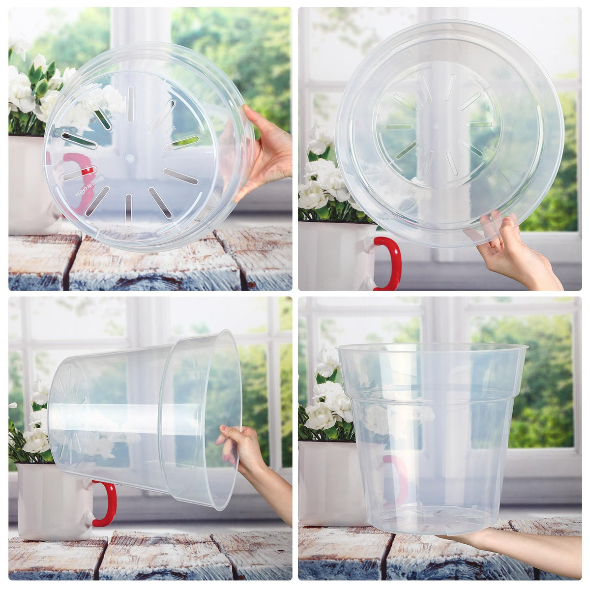 Baderke UV-protected clear pot for durable indoor outdoor use