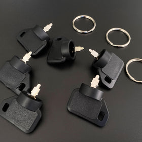Badogrio ignition key close-up showing durable metal design for Toro TimeCutter compatibility.