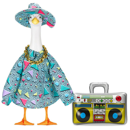 Bafeil porch goose outfit bucket hat adds playful 80s vibe to your lawn statue.
