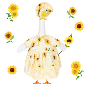 Bafeil sunflower goose outfit bundle on a 23-inch lawn statue for easy seasonal dressing
