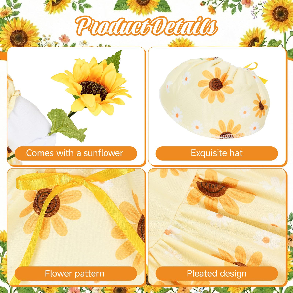 Bafeil sunflower flower accessory adds vibrant spring flair to statues