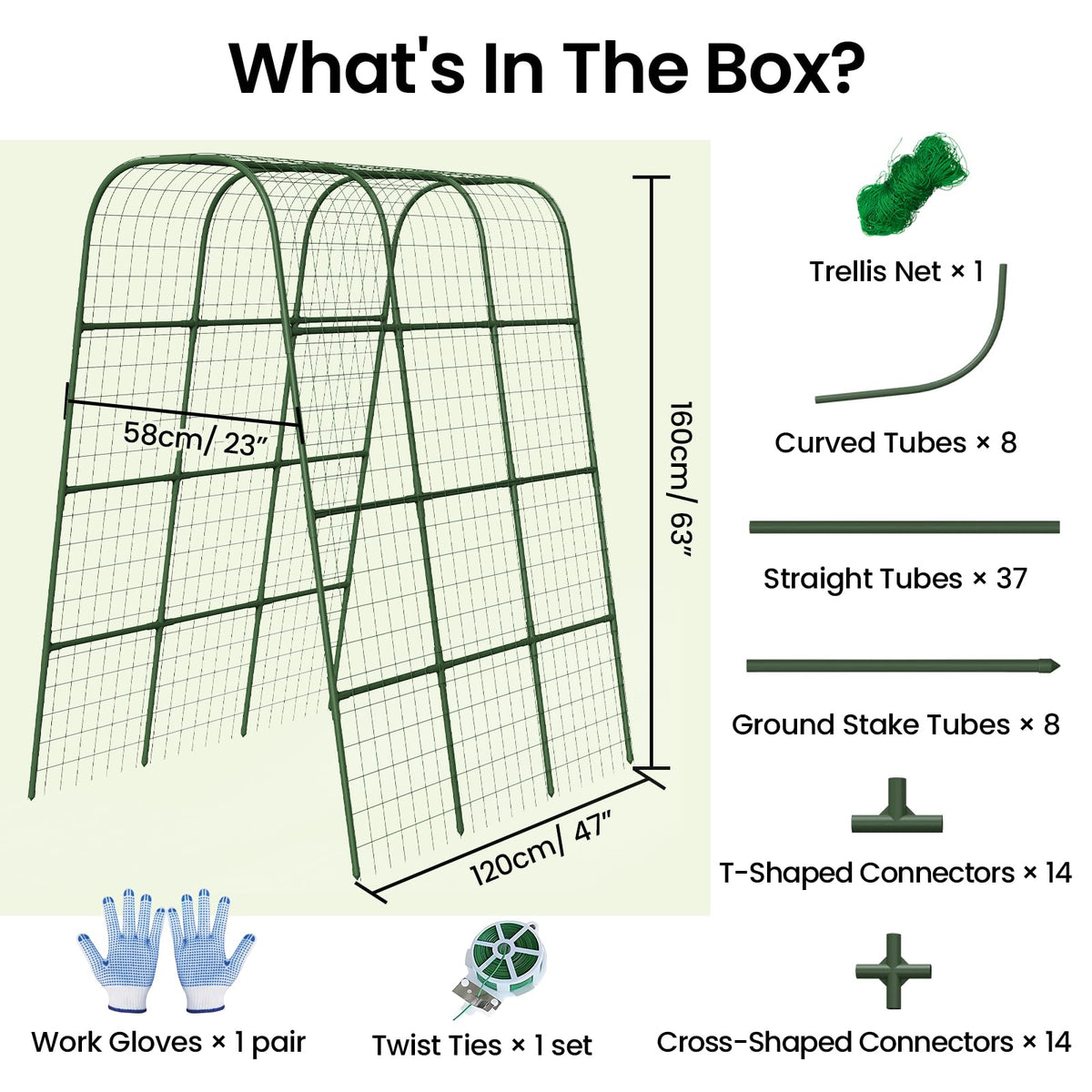 BAG WIZARD nylon trellis net provides durable support for climbing plants.
