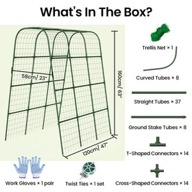 BAG WIZARD nylon trellis net provides durable support for climbing plants.
