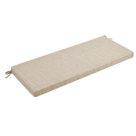 Baibu beige bench cushion with ties for a snug, secure fit.