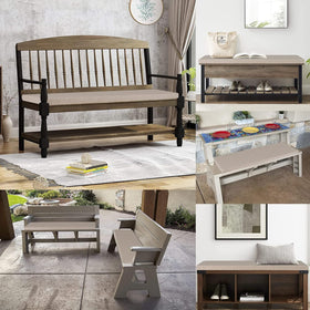 Baibu beige bench cushion suitable for indoor and outdoor use.