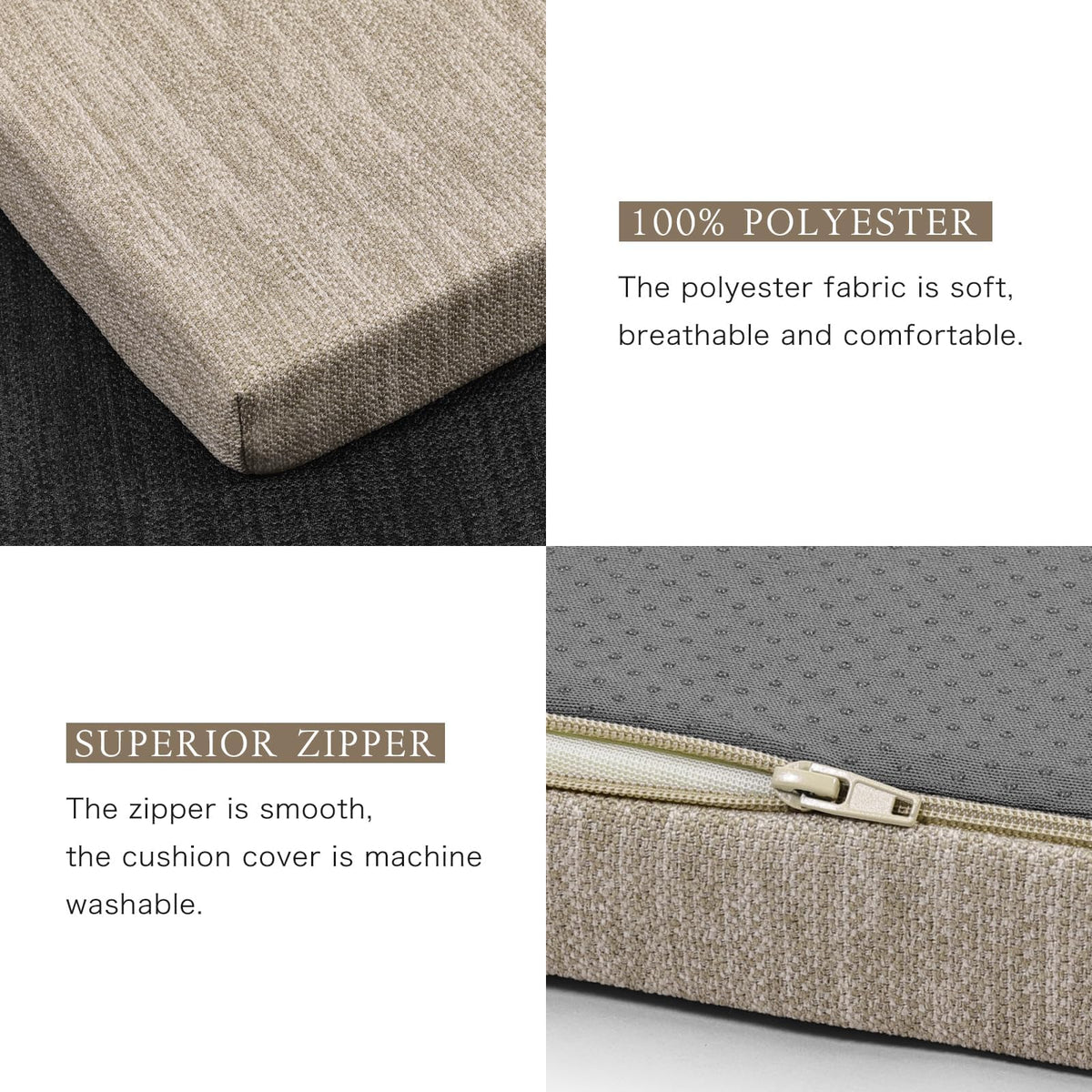 Baibu machine-washable cover ready for easy cleanup.