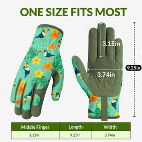 Baidast floral-pattern gloves add style to gardening routines.