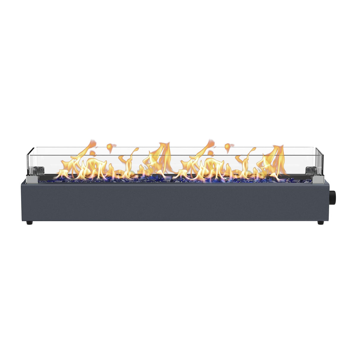 BAIDE HOME 36-inch tabletop fire pit with wind glass shield for steady glow